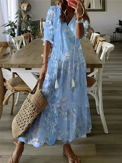 Olivia - Boho Vintage V-Neck Summer Dress